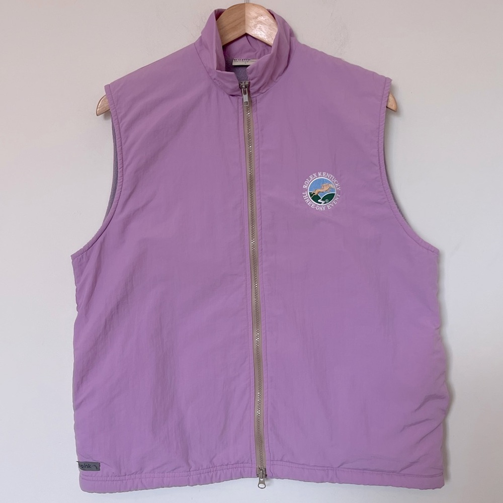 Rolex Kentucky Derby Embroidered Vest Lilac Fleece Lined Equestrian Womens Large